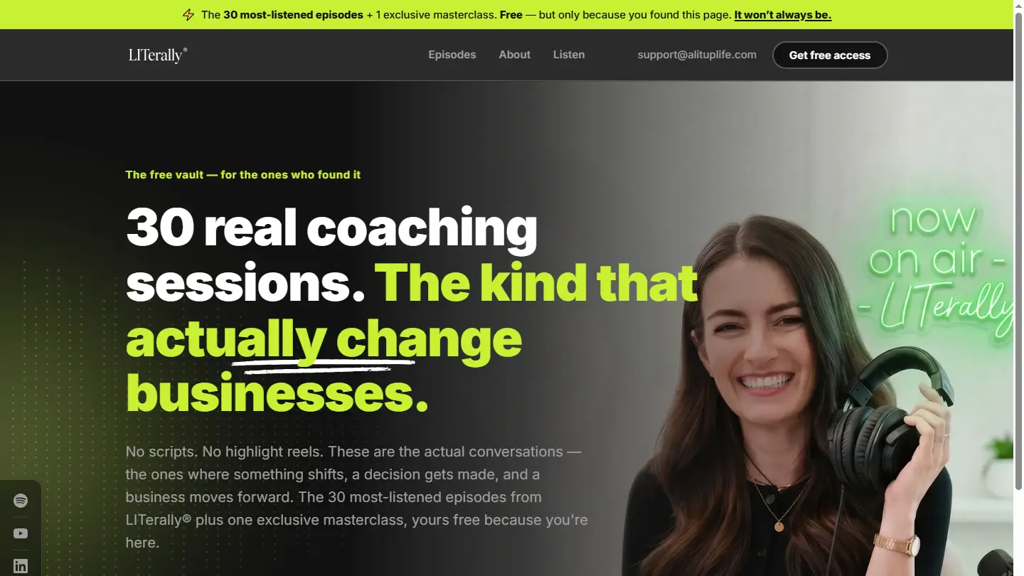 Lacey — podcast funnel