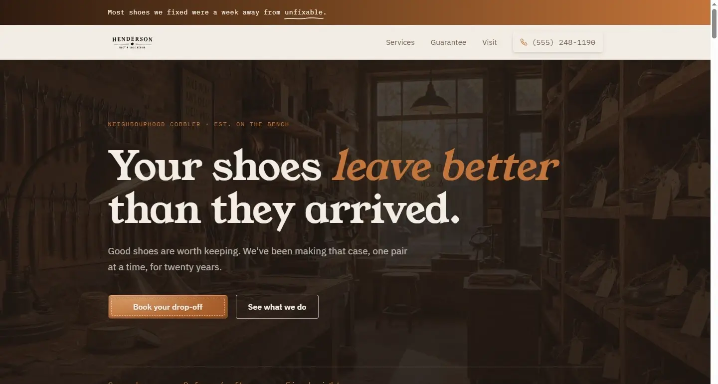 local service — lead-gen site template preview